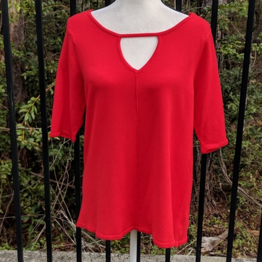 Super soft red sweater tunic